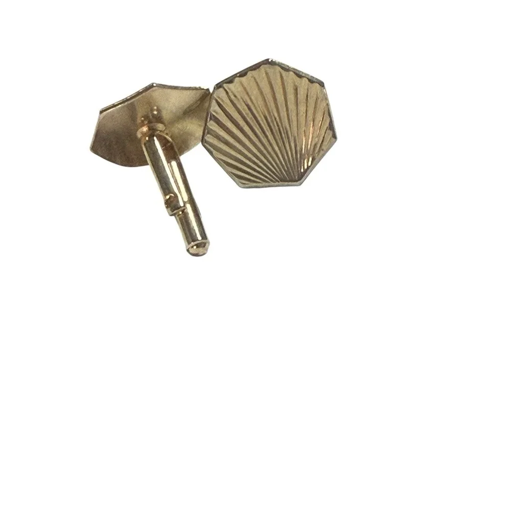 Vintage Seashell Cuff links Gold Plated
